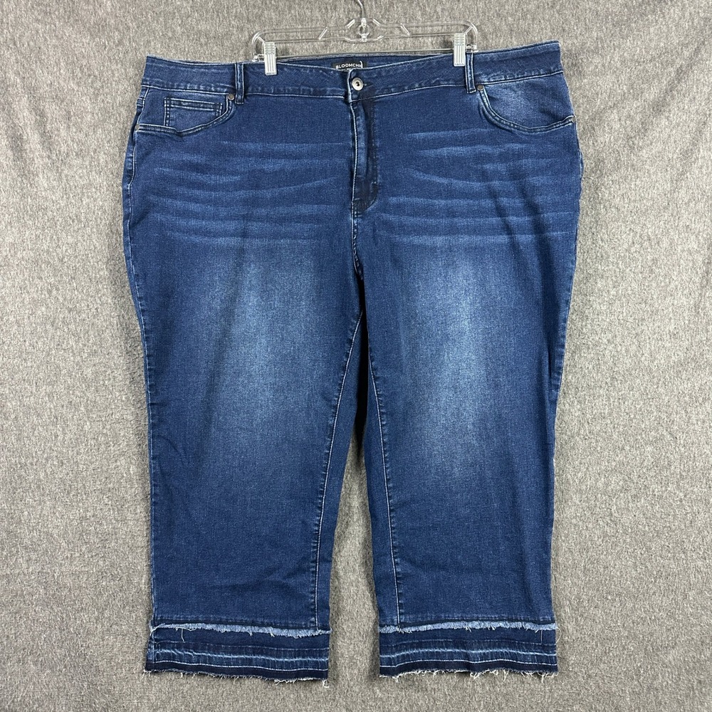 BLOOMCHIC DENIM Women US 28 Crop Jeans Dark Wash Denim Stretch Plus Size Pants